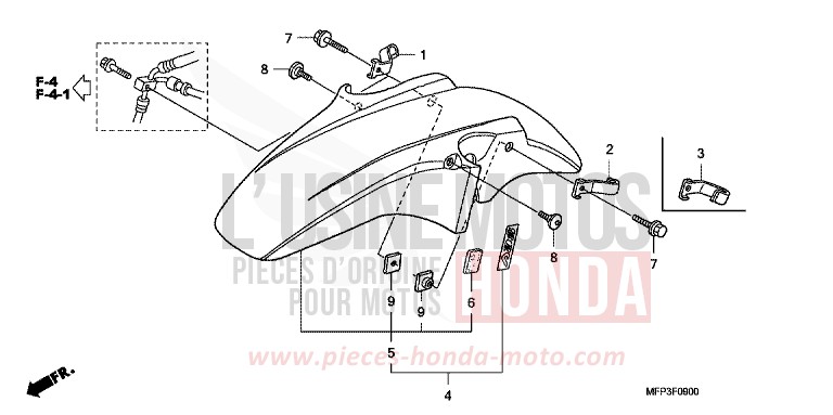 FRONT FENDER for CB1300 Super Bold'or ABS PEARL SUNBEAM WHITE (NHA66KF) from 2009